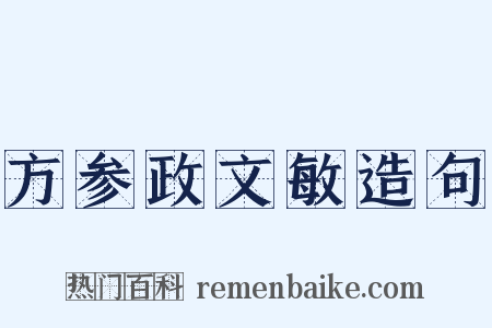 方参政文敏造句是什么意思的图片